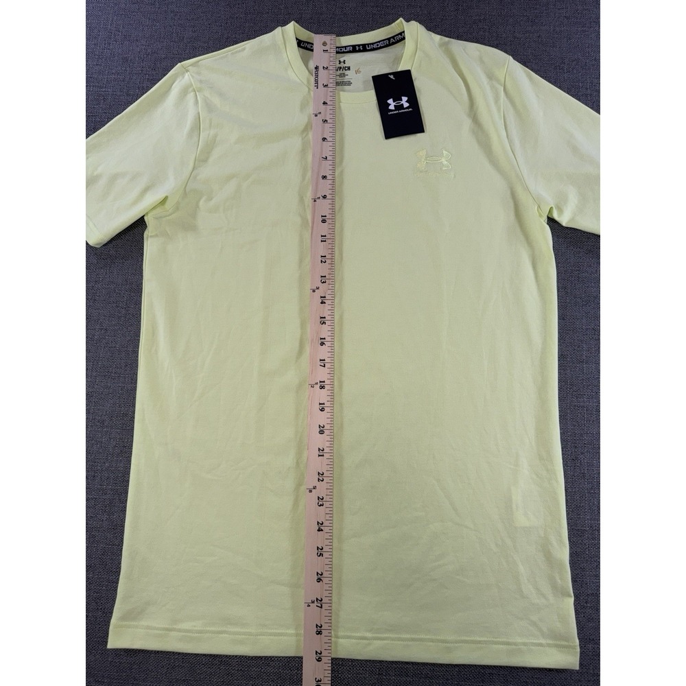 Under Armour Men's Small Yellow HeatGear T-Shirt Loose Fit Short Sleeve NWT - Picture 6 of 10
